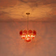 Load image into Gallery viewer, Farmhouze Light-Sculptural Retro Tangerine Glass Disc Tiered Round Chandelier-Chandelier-Brass-
