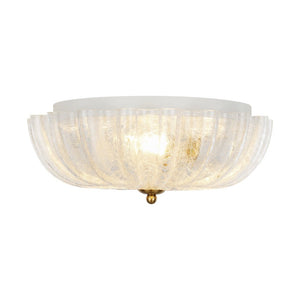 Farmhouze Light - Shabby Chic Flower Crackle Frosted Glass Ceiling Light - Ceiling Light - Clear Glass - 