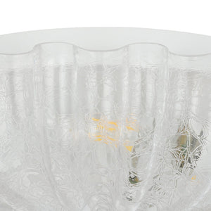 Farmhouze Light - Shabby Chic Flower Crackle Frosted Glass Ceiling Light - Ceiling Light - Clear Glass - 