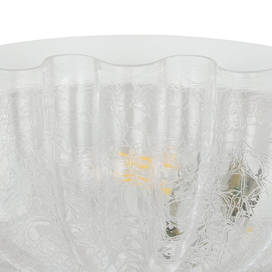 Farmhouze Light - Shabby Chic Flower Crackle Frosted Glass Ceiling Light - Ceiling Light - Clear Glass - 