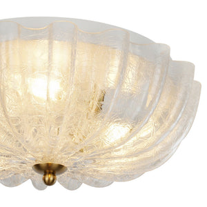 Farmhouze Light - Shabby Chic Flower Crackle Frosted Glass Ceiling Light - Ceiling Light - Clear Glass - 