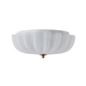 Farmhouze Light - Shabby Chic Flower Crackle Frosted Glass Ceiling Light - Ceiling Light - White - 
