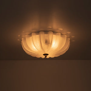 Farmhouze Light - Shabby Chic Flower Crackle Frosted Glass Ceiling Light - Ceiling Light - White - 