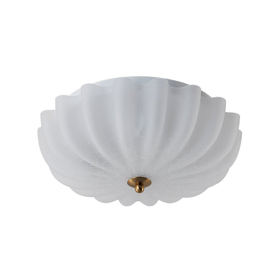 Farmhouze Light - Shabby Chic Flower Crackle Frosted Glass Ceiling Light - Ceiling Light - White - 