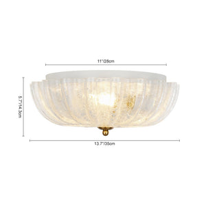 Farmhouze Light - Shabby Chic Flower Crackle Frosted Glass Ceiling Light - Ceiling Light - White Glass (Back Order) - 