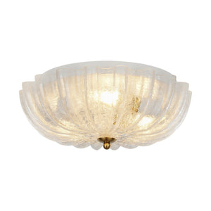 Farmhouze Light - Shabby Chic Flower Crackle Frosted Glass Ceiling Light - Ceiling Light - White Glass (Back Order) - 