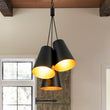 Load image into Gallery viewer, Farmhouze Light - Shaker Cluster Metal Cone 3 - Light Kitchen Pendant - Chandelier - Black - 
