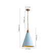 Load image into Gallery viewer, Farmhouze Light - Shaker Style Aged Brass Single Soft Blue Cone Pendant Light - Pendant - Blue + Brass - 
