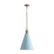 Load image into Gallery viewer, Farmhouze Light - Shaker Style Aged Brass Single Soft Blue Cone Pendant Light - Pendant - Blue + Brass - 
