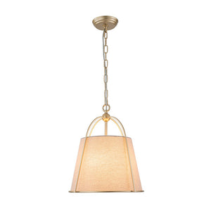 Farmhouze Light - Spanish Farmhouse 1 - Light Drum Beige Linen Lantern Pendant - Chandelier - 14.6 in - 