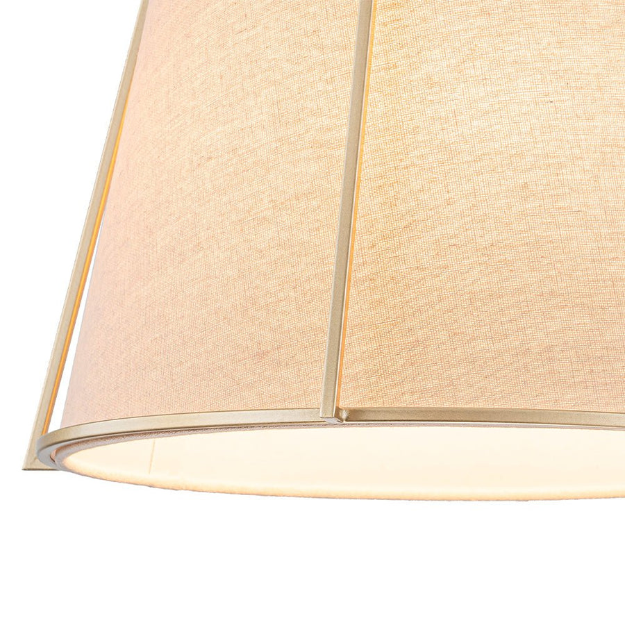 Farmhouze Light - Spanish Farmhouse 1 - Light Drum Beige Linen Lantern Pendant - Chandelier - 14.6 in - 