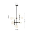 Load image into Gallery viewer, Farmhouze Light - Statement Celestial Milky Glass Globe Tiered Sputnik Chandelier - Ceiling Light - Black - 
