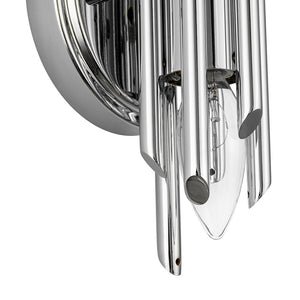 Farmhouze Light - Statement Cylindrical Pipe Bathroom Single Wall Light - Wall Sconce - Chrome - 