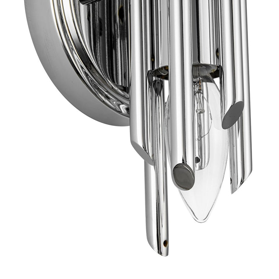 Farmhouze Light - Statement Cylindrical Pipe Bathroom Single Wall Light - Wall Sconce - Chrome - 