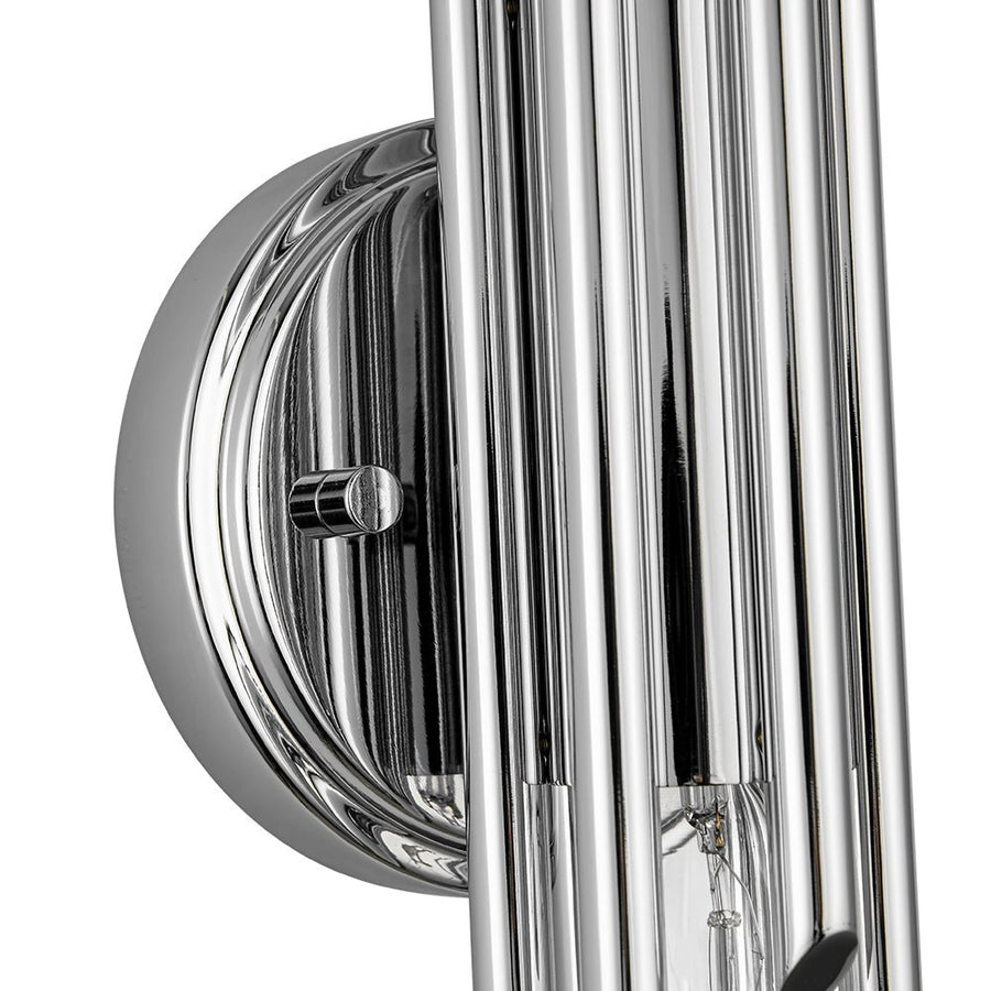 Farmhouze Light - Statement Cylindrical Pipe Bathroom Single Wall Light - Wall Sconce - Chrome - 