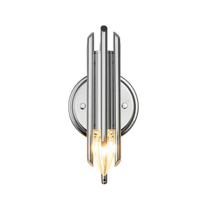 Farmhouze Light - Statement Cylindrical Pipe Bathroom Single Wall Light - Wall Sconce - Chrome - 