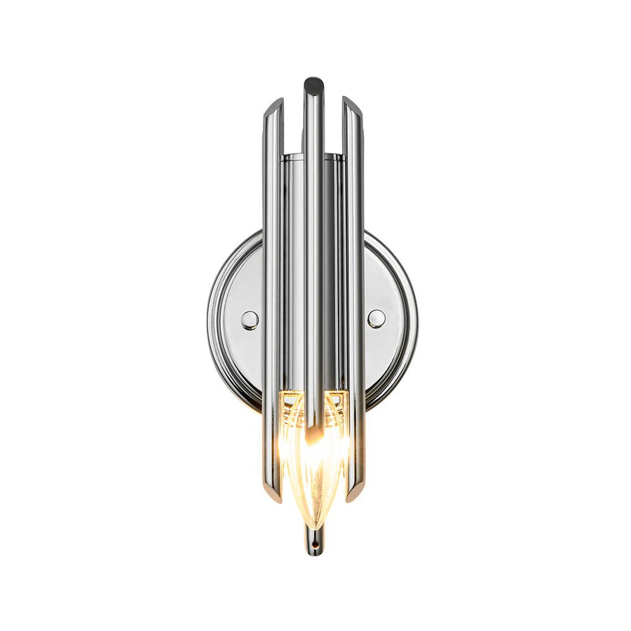 Farmhouze Light - Statement Cylindrical Pipe Bathroom Single Wall Light - Wall Sconce - Chrome - 