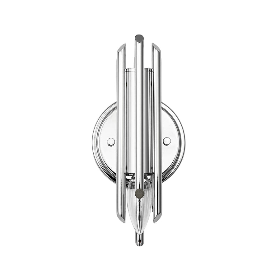 Farmhouze Light - Statement Cylindrical Pipe Bathroom Single Wall Light - Wall Sconce - Chrome - 