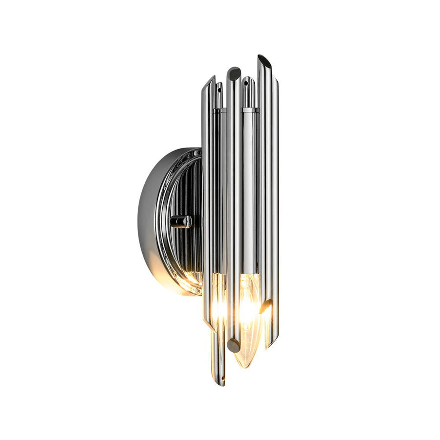 Farmhouze Light - Statement Cylindrical Pipe Bathroom Single Wall Light - Wall Sconce - Chrome - 