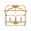Load image into Gallery viewer, Farmhouze Light - Traditional Candle Style Box Lantern Semi Flush Light - Ceiling Light - Brass - 

