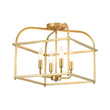 Load image into Gallery viewer, Farmhouze Light - Traditional Candle Style Box Lantern Semi Flush Light - Ceiling Light - Brass - 
