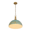 Load image into Gallery viewer, Farmhouze Light - Vintage 1 - Light Gold Green Patina Metal Dome Pendant - Chandelier - 15.7 in - 
