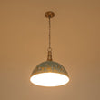 Load image into Gallery viewer, Farmhouze Light - Vintage 1 - Light Gold Green Patina Metal Dome Pendant - Chandelier - 15.7 in - 
