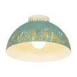 Load image into Gallery viewer, Farmhouze Light - Vintage 1 - Light Gold Green Patina Metal Semi Flush Mount - Ceiling Light - 13.8 in - 
