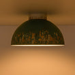 Load image into Gallery viewer, Farmhouze Light - Vintage 1 - Light Gold Green Patina Metal Semi Flush Mount - Ceiling Light - 13.8 in - 
