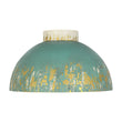 Load image into Gallery viewer, Farmhouze Light - Vintage 1 - Light Gold Green Patina Metal Semi Flush Mount - Ceiling Light - 13.8 in - 
