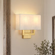 Load image into Gallery viewer, Farmhouze Light-Vintage 2-Light Fabric Square Brass Wall Lamp-Wall Sconce-1 Pack-
