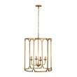 Load image into Gallery viewer, Farmhouze Light-Vintage 4-Light Antique Gold Metal Cylinder Cage Lantern Pendant-Ceiling Light-21.7 in-

