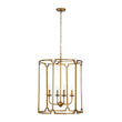 Load image into Gallery viewer, Farmhouze Light-Vintage 4-Light Antique Gold Metal Cylinder Cage Lantern Pendant-Ceiling Light-21.7 in-
