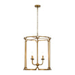 Load image into Gallery viewer, Farmhouze Light-Vintage 4-Light Antique Gold Metal Cylinder Cage Lantern Pendant-Ceiling Light-21.7 in-
