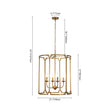Load image into Gallery viewer, Farmhouze Light-Vintage 4-Light Antique Gold Metal Cylinder Cage Lantern Pendant-Ceiling Light-21.7 in-
