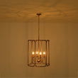 Load image into Gallery viewer, Farmhouze Light-Vintage 4-Light Antique Gold Metal Cylinder Cage Lantern Pendant-Ceiling Light-21.7 in-
