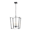 Load image into Gallery viewer, Farmhouze Light-Vintage 4-Light Candle Style Arched Square Cage Pendant-Ceiling Light-Black-
