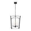 Load image into Gallery viewer, Farmhouze Light-Vintage 4-Light Candle Style Arched Square Cage Pendant-Ceiling Light-Black-

