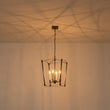 Load image into Gallery viewer, Farmhouze Light-Vintage 4-Light Candle Style Arched Square Cage Pendant-Ceiling Light-Black-
