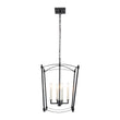 Load image into Gallery viewer, Farmhouze Light-Vintage 4-Light Candle Style Arched Square Cage Pendant-Ceiling Light-Black-
