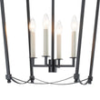Load image into Gallery viewer, Farmhouze Light-Vintage 4-Light Candle Style Arched Square Cage Pendant-Ceiling Light-Black-
