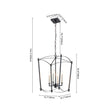 Load image into Gallery viewer, Farmhouze Light-Vintage 4-Light Candle Style Arched Square Cage Pendant-Ceiling Light-Black-
