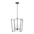 Load image into Gallery viewer, Farmhouze Light-Vintage 4-Light Candle Style Arched Square Cage Pendant-Ceiling Light-Black-
