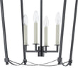 Load image into Gallery viewer, Farmhouze Light-Vintage 4-Light Candle Style Arched Square Cage Pendant-Ceiling Light-Black-

