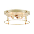 Load image into Gallery viewer, Farmhouze Light-Vintage 4-Light Weathered White Iron Drum Cage Semi Flush-Ceiling Light-13.8 in-
