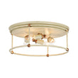 Load image into Gallery viewer, Farmhouze Light-Vintage 4-Light Weathered White Iron Drum Cage Semi Flush-Ceiling Light-13.8 in-
