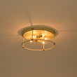 Load image into Gallery viewer, Farmhouze Light-Vintage 4-Light Weathered White Iron Drum Cage Semi Flush-Ceiling Light-13.8 in-
