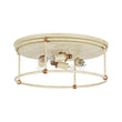 Load image into Gallery viewer, Farmhouze Light-Vintage 4-Light Weathered White Iron Drum Cage Semi Flush-Ceiling Light-13.8 in-
