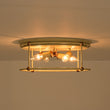 Load image into Gallery viewer, Farmhouze Light-Vintage 4-Light Weathered White Iron Drum Cage Semi Flush-Ceiling Light-13.8 in-

