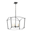 Load image into Gallery viewer, Farmhouze Light-Vintage 5-Light Candle Arched Square Cage Chandelier-Ceiling Light-Black-
